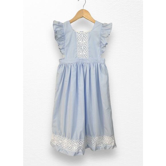 Smockingbird Gingham Ruffle Pinafore Dress, Size 10 - Picture 1 of 7